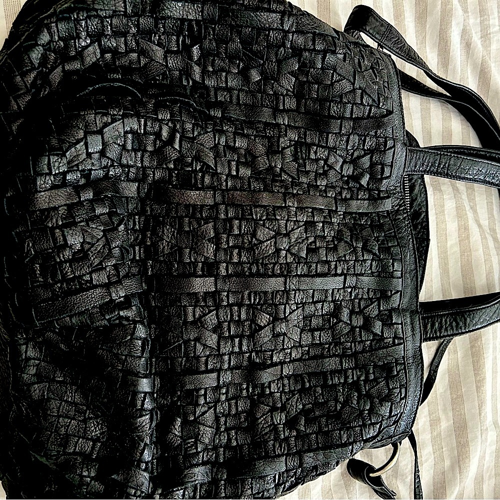 Elegant Black Textured Tote Bag